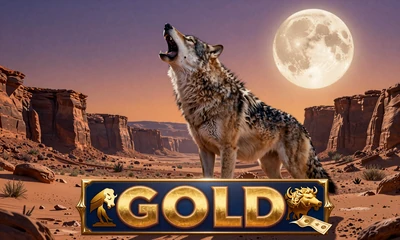 Wolf Gold Slot mit W&ouml;lfen in der W&uuml;ste und progressivem Jackpot bei Dragonia Casino