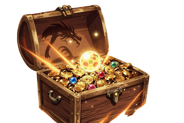 Dragonia Casino Willkommensbonus Schatztruhe mit Goldm&uuml;nzen