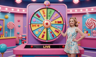 Sweet Bonanza CandyLand Game Show mit S&uuml;&szlig;igkeiten-Thema bei Dragonia Casino